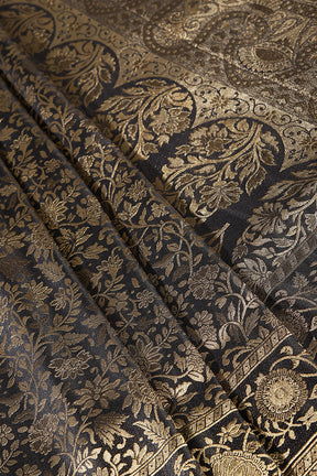 Black Colour South Silk Heavy Woven Saree