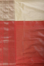 Beige Zari Woven Art Silk Saree