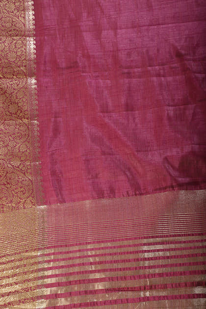 Wine Cotton Silk Woven Saree