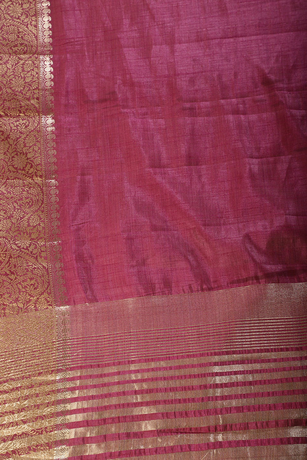 Wine Cotton Silk Woven Saree