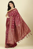 Wine Color Zari Woven South Silk Saree