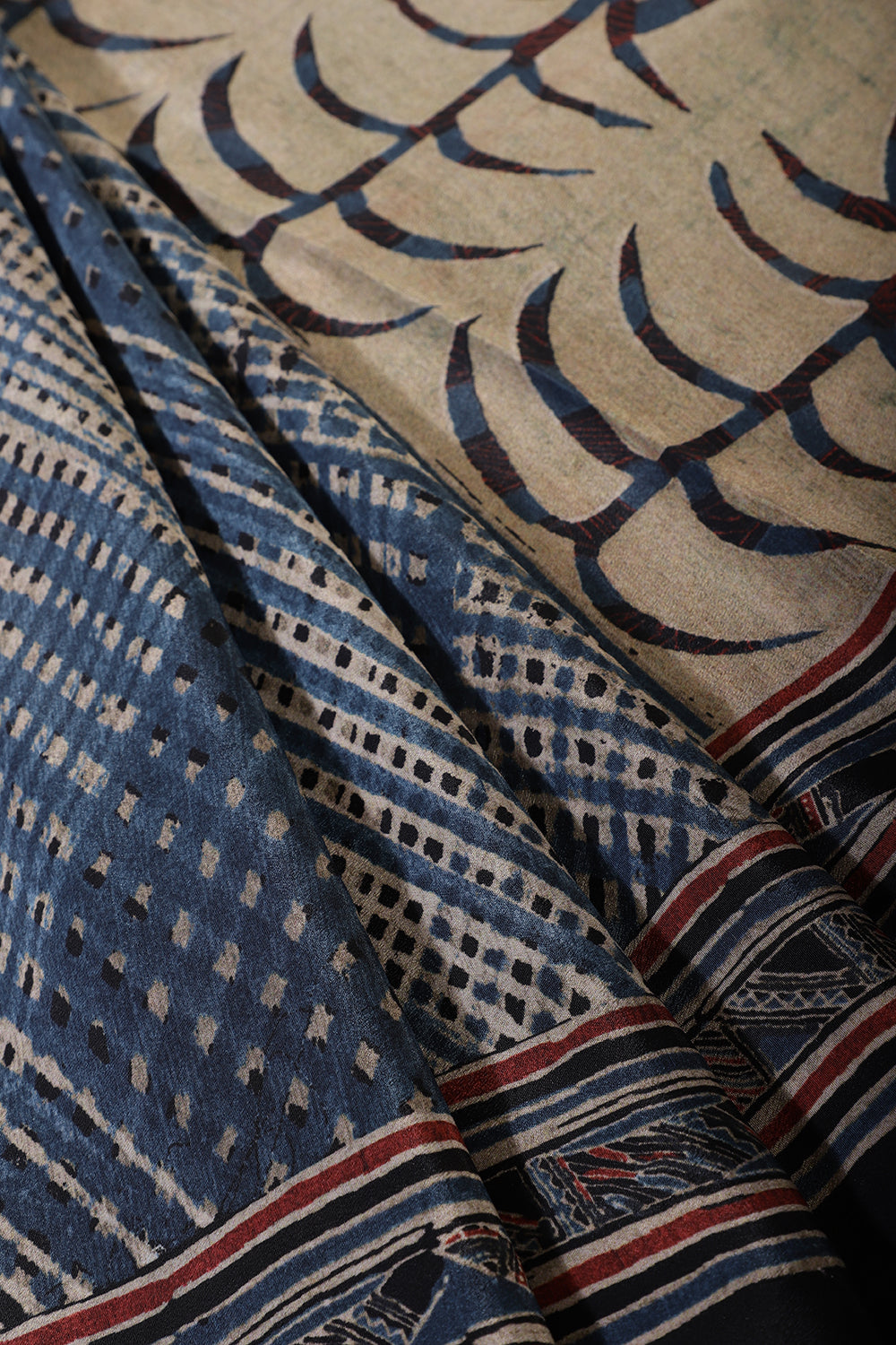 Blue Crepe Printed Saree