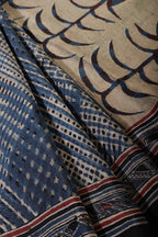Blue Crepe Printed Saree