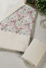 Cream & Pink Cotton Chikankari Embroidered Floral Printed Unstitched Suit