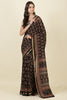 Black Block Printed Cotton Saree
