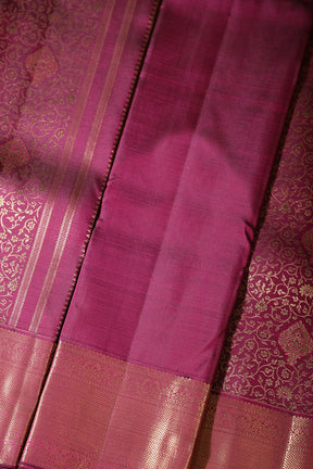 Purple Color Kanjivaram Pure Silk Handloom Gold Zari Saree with Kodi Motifs