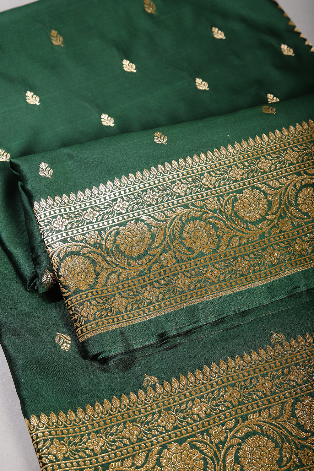 Bottle Green Color Gajji Silk Woven Saree