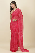 Rani Georgette Bandhani Printed Saree