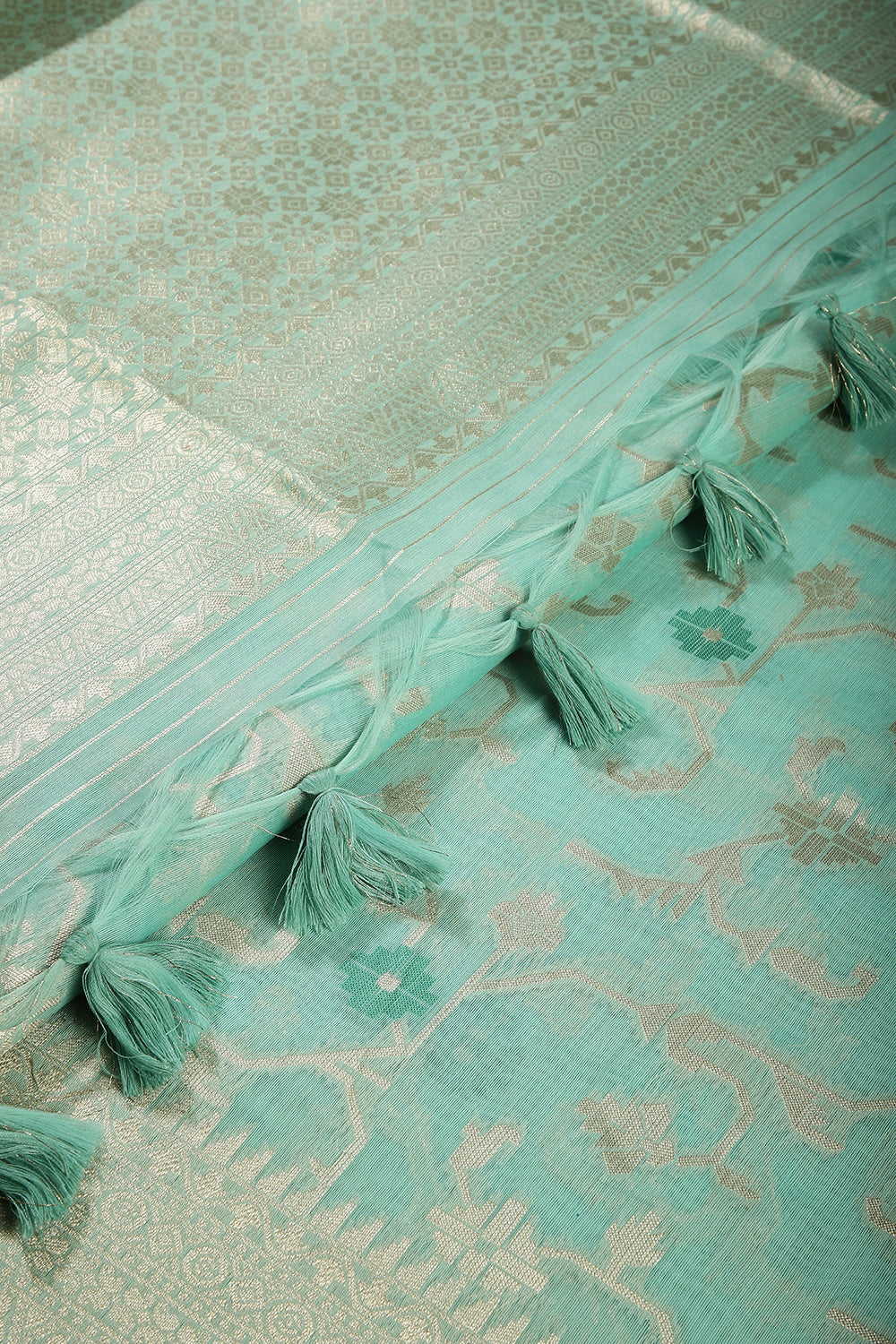 Turquoise Color Kota Woven Silk Saree