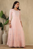 Baby Pink Embroidred Crepe Silk Anarkali Suit