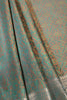 Teal Green Silk Floral and Paisley Resham & Zari Woven Saree