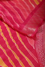 Fuchsia & Yellow Color Chiffon Printed Saree