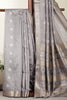 Grey Chanderi Silk Resham & Zari Woven Saree