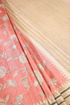 Dusty Pink Cotton Silk Floral Printed Saree