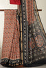 Light Brown Ikkat Printed Cotton Saree