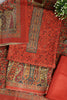 Dark Orange Pashmina Digital Printed Unstitched Suit Fabric