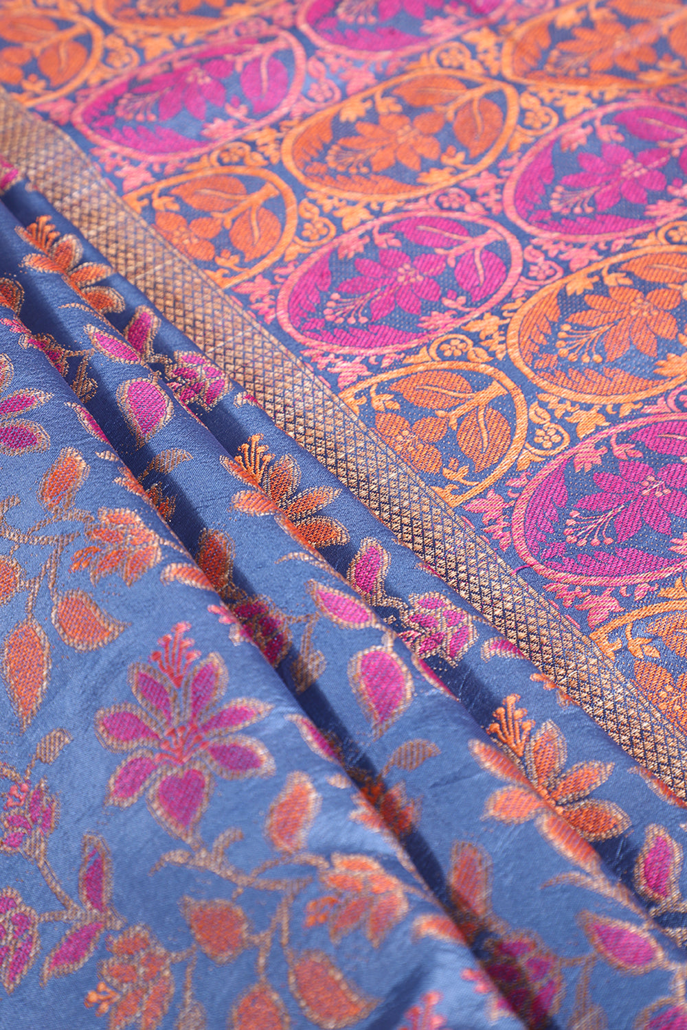 Blue Colour Tussar Woven Silk Saree