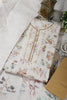 Cream & Fawn Chanderi Cotton Floral Printed And Embroidered Unstitched Suit