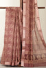 Brown Abstract Printed Chanderi Cotton Saree