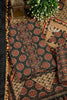Bottle Green Cambric Cotton Printed And Mirror Wrok Unstitched Suit Material