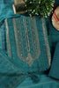 Teal Silk Zari Woven And Bandhani Printed Unstitched Suit Fabric
