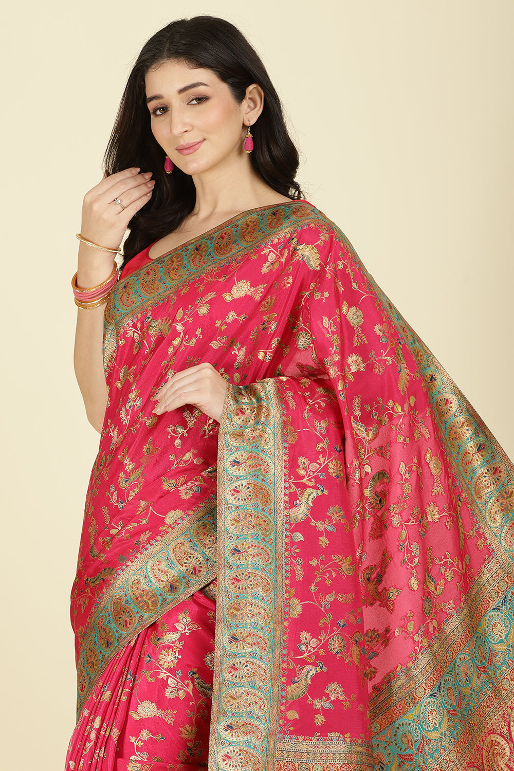 Rani Silk Madhubani Woven Saree