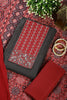 Black & Rust Color Twill Cotton Printed Unstitched Suit Material