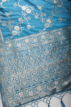 Muted Blue Color Art Silk Zari Woven Saree