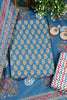 Blue Poplin Cotton Printed Unstitched Suit Material