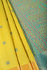 Lemon Yellow & Teal Green Silk Resham And Zari Woven Saree