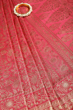 Fuchsia Pink Colour South Silk Heavy Woven Saree