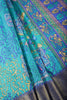 Teal Green & Blue Color Geometric Printed Tussar Silk Saree