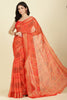 Orange Color Chiffon Bandhani Printed Saree