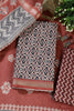 Black Cotton Ajrakh Block Print Unstitched Suit Material