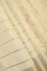 Cream Color Georgette Saree with Zari Pinstripes