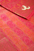 Coral Red Color Tussar Woven Silk Saree