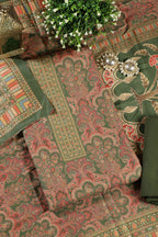 Green Colour Pashmina Digital Printed Unstitched Suit Fabric