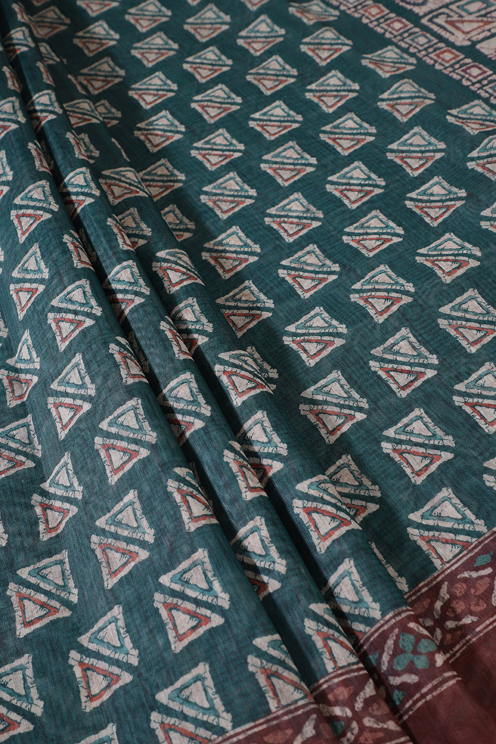 Green Cotton Silk Printed Saree