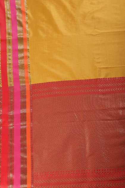 Mustard Zari Woven Art Silk Saree