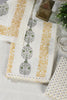 Cream & Mustard Printed And Resham Embroidered Unstitched Suit Fabric