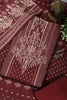 Maroon Mughal-Inspired Paisley Printed Spun  Unstitched Suits Fabric