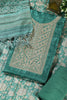 Green Tussar Silk Neck Zari Embroidered Unstitched Suit
