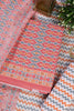 Peach Malmal Cotton Printed Unstitched Suit Material