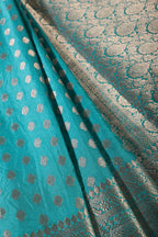 Teal Cotton Silk Zari Woven Saree