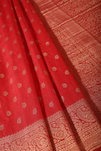 Red Silk Zari Buta Woven Saree