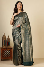 Green South Silk Floral Zaal Woven Saree