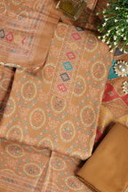 Mustard Pashmina Digital Printed Unstitched Suit Material