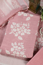 Pink Color Printed Linen Cotton Unstitched Suits