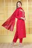 Magenta Silk Cut-Dana And Pearl Embroidered Suits