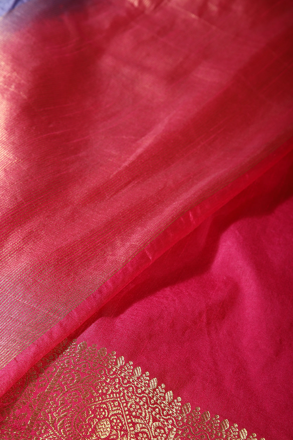 Metalic Blue Color Cotton Silk Saree